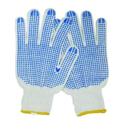 HWSSK1022  String knitted gloves, with double sides PVC dots