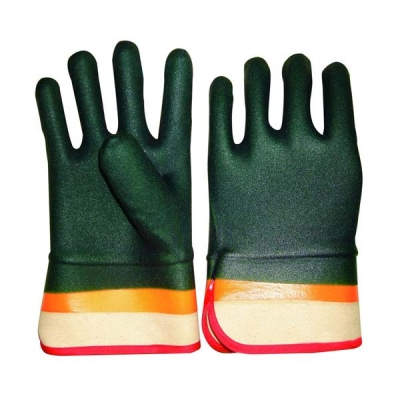 HWSID3172 Safety cuff PVC gloves, sandy finish