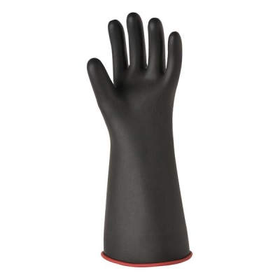 HWSID1021  Rubber chemical resistant gloves, black exterior/red interior