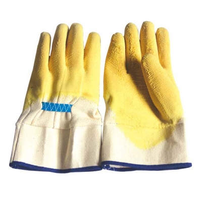 HWSCG3601 Latex coated gloves, interlock liner, open back