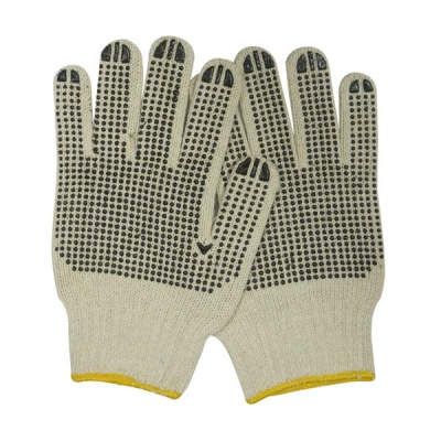 HWSSK1020  String knitted gloves, with double sides PVC dots
