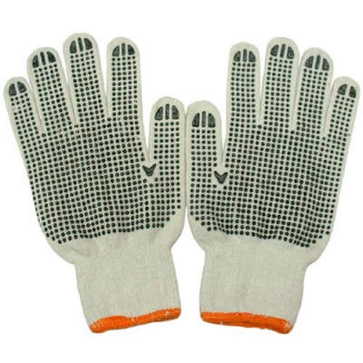 HWSSK1021  String knitted gloves, with double sides PVC dots