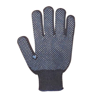 HWSSK1032  String knitted gloves, with single side PVC dots