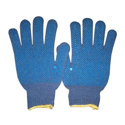 HWSSK1042  String knitted gloves, with double sides PVC dots